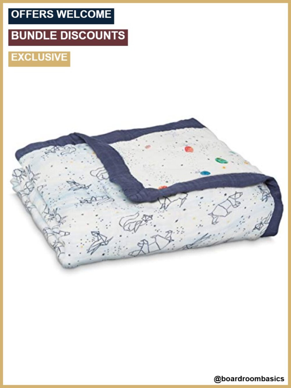 Silky Soft Bamboo Viscose Baby Blanket 47x47 Crib Nursery